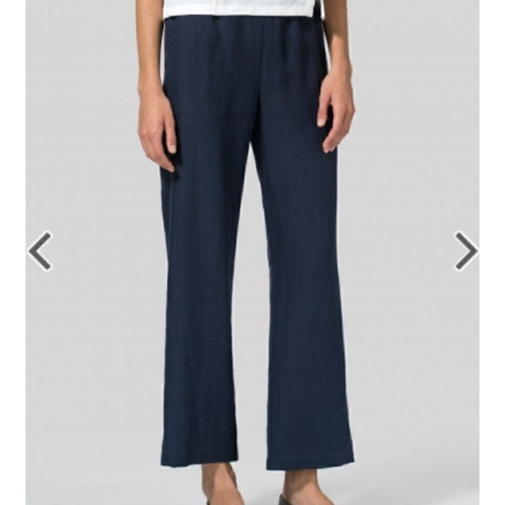 Vivid 1X LINEN RELAXED CROP PANTS Navy blue new with tags plus size NWT
